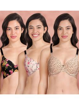 Shyaway - Broad Winged Seamless Multiway Wired T-Shirt Bras (Pack of 3)