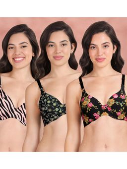 Shyaway - Broad Winged Seamless Multiway Wired T-Shirt Bras (Pack of 3)