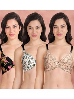 Shyaway - Broad Winged Seamless Multiway Wired T-Shirt Bras (Pack of 3)