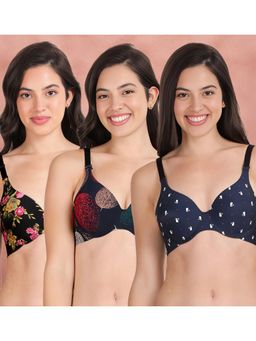 Shyaway - Broad Winged Seamless Multiway Wired T-Shirt Bras (Pack of 3)