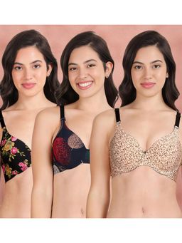 Shyaway - Broad Winged Seamless Multiway Wired T-Shirt Bras (Pack of 3)