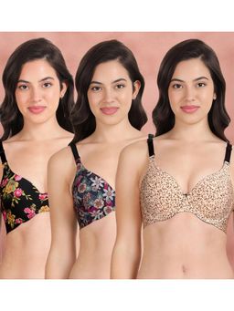 Shyaway - Broad Winged Seamless Multiway Wired T-Shirt Bras (Pack of 3)