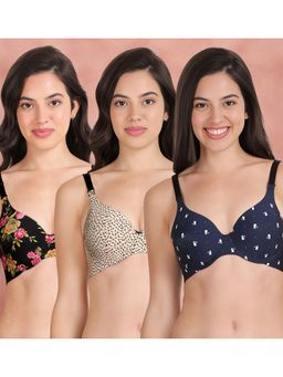 Shyaway - Broad Winged Seamless Multiway Wired T-Shirt Bras (Pack of 3)