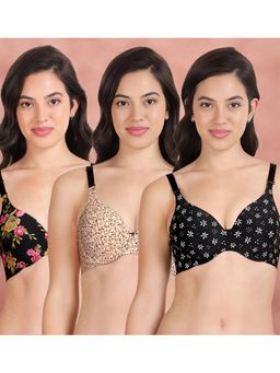 Shyaway - Broad Winged Seamless Multiway Wired T-Shirt Bras (Pack of 3)