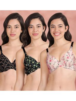 Shyaway - Broad Winged Seamless Multiway Wired T-Shirt Bras (Pack of 3)