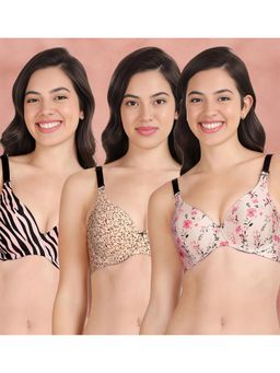 Shyaway - Broad Winged Seamless Multiway Wired T-Shirt Bras (Pack of 3)