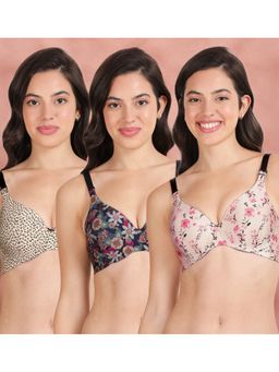 Shyaway - Broad Winged Seamless Multiway Wired T-Shirt Bras (Pack of 3)