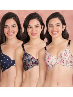 Shyaway - Broad Winged Seamless Multiway Wired T-Shirt Bras (Pack of 3)