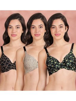 Shyaway - Broad Winged Seamless Multiway Wired T-Shirt Bras (Pack of 3)