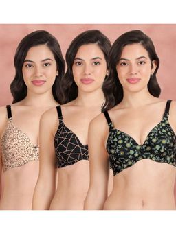 Shyaway - Broad Winged Seamless Multiway Wired T-Shirt Bras (Pack of 3)