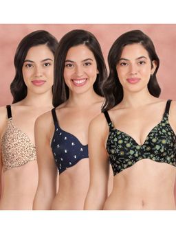 Shyaway - Broad Winged Seamless Multiway Wired T-Shirt Bras (Pack of 3)