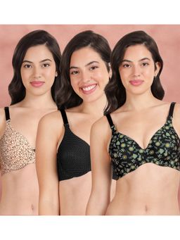 Shyaway - Broad Winged Seamless Multiway Wired T-Shirt Bras (Pack of 3)