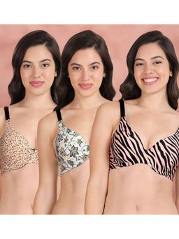 Shyaway - Broad Winged Seamless Multiway Wired T-Shirt Bras (Pack of 3)