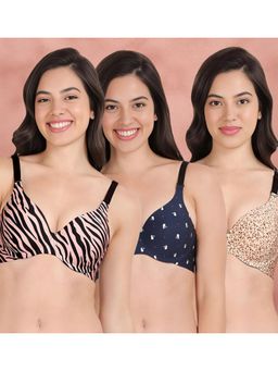 Shyaway - Broad Winged Seamless Multiway Wired T-Shirt Bras (Pack of 3)