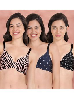 Shyaway - Broad Winged Seamless Multiway Wired T-Shirt Bras (Pack of 3)