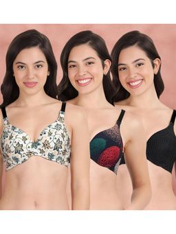 Shyaway - Broad Winged Seamless Multiway Wired T-Shirt Bras (Pack of 3)