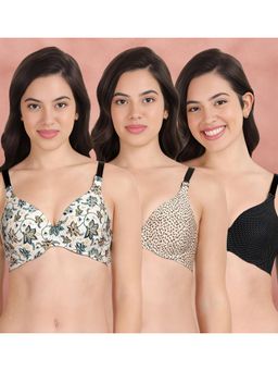 Shyaway - Broad Winged Seamless Multiway Wired T-Shirt Bras (Pack of 3)