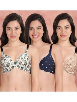 Shyaway - Broad Winged Seamless Multiway Wired T-Shirt Bras (Pack of 3)