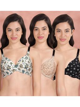 Shyaway - Broad Winged Seamless Multiway Wired T-Shirt Bras (Pack of 3)