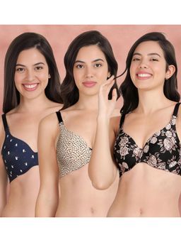 Shyaway - Broad Winged Seamless Multiway Wired T-Shirt Bras (Pack of 3)