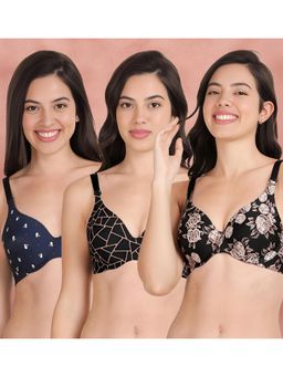 Shyaway - Broad Winged Seamless Multiway Wired T-Shirt Bras (Pack of 3)