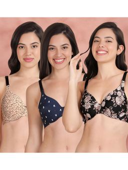 Shyaway - Broad Winged Seamless Multiway Wired T-Shirt Bras (Pack of 3)