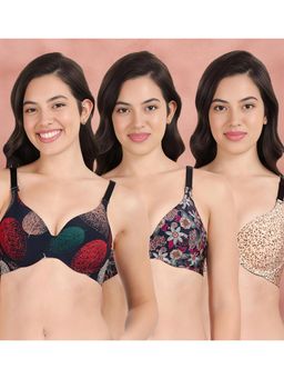 Shyaway - Broad Winged Seamless Multiway Wired T-Shirt Bras (Pack of 3)
