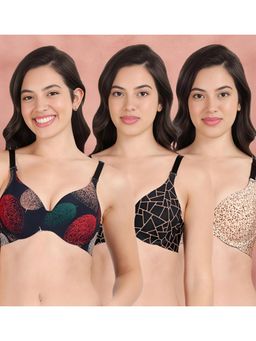 Shyaway - Broad Winged Seamless Multiway Wired T-Shirt Bras (Pack of 3)