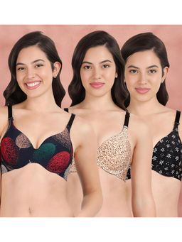 Shyaway - Broad Winged Seamless Multiway Wired T-Shirt Bras (Pack of 3)
