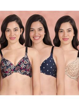 Shyaway - Broad Winged Seamless Multiway Wired T-Shirt Bras (Pack of 3)