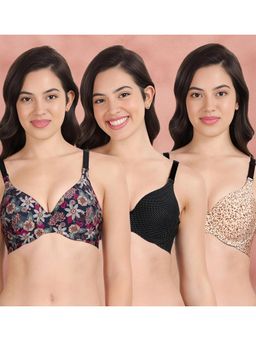 Shyaway - Broad Winged Seamless Multiway Wired T-Shirt Bras (Pack of 3)