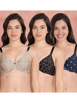 Shyaway - Broad Winged Seamless Multiway Wired T-Shirt Bras (Pack of 3)