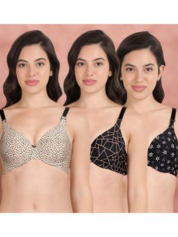 Shyaway - Broad Winged Seamless Multiway Wired T-Shirt Bras (Pack of 3)