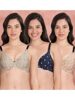 Shyaway - Broad Winged Seamless Multiway Wired T-Shirt Bras (Pack of 3)