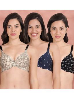 Shyaway - Broad Winged Seamless Multiway Wired T-Shirt Bras (Pack of 3)