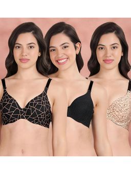 Shyaway - Broad Winged Seamless Multiway Wired T-Shirt Bras (Pack of 3)