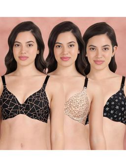 Shyaway - Broad Winged Seamless Multiway Wired T-Shirt Bras (Pack of 3)