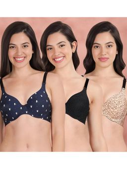 Shyaway - Broad Winged Seamless Multiway Wired T-Shirt Bras (Pack of 3)