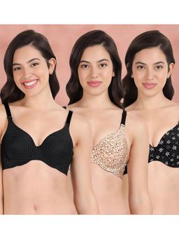 Shyaway - Broad Winged Seamless Multiway Wired T-Shirt Bras (Pack of 3)