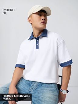The Souled Store - Oversized Polo: Cyan Men Oversized Polo