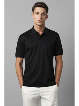 Louis Philippe - Men Black Solid Polo T-Shirt