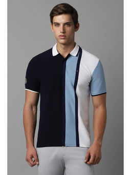 Louis Philippe - Men Navy Print Polo T-Shirt