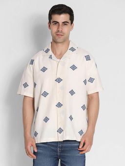 American Eagle - Men Blue Button-Up Poolside Shirt