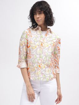 GANT - Women Multi Printed Spread Collar Full Sleeves Shirt