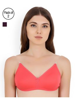 Floret - Pack of 2 Solid T-shirt Bra - Multi-Color