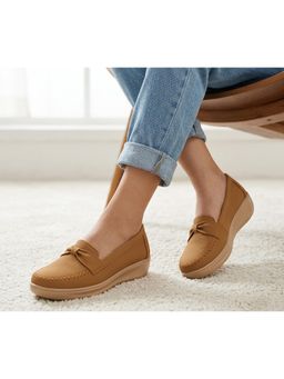 Aroom - Tan Stylish Comfort Loafers for Women