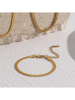 Inaya Accessories - 18KT Gold Herringbone Bracelet, Sally