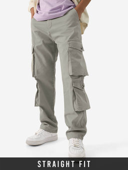 The Souled Store - Solids Dark Grey Men Cargo Pants