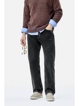 Snitch - Charcoal Grey Washed Straight Casual Jeans for Men