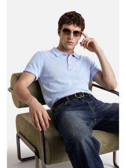Snitch - Light Blue Solid Half Sleeves Regular Casual T-Shirt for Men